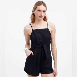 NWT Madewell Linen Blend Tie Waist Romper